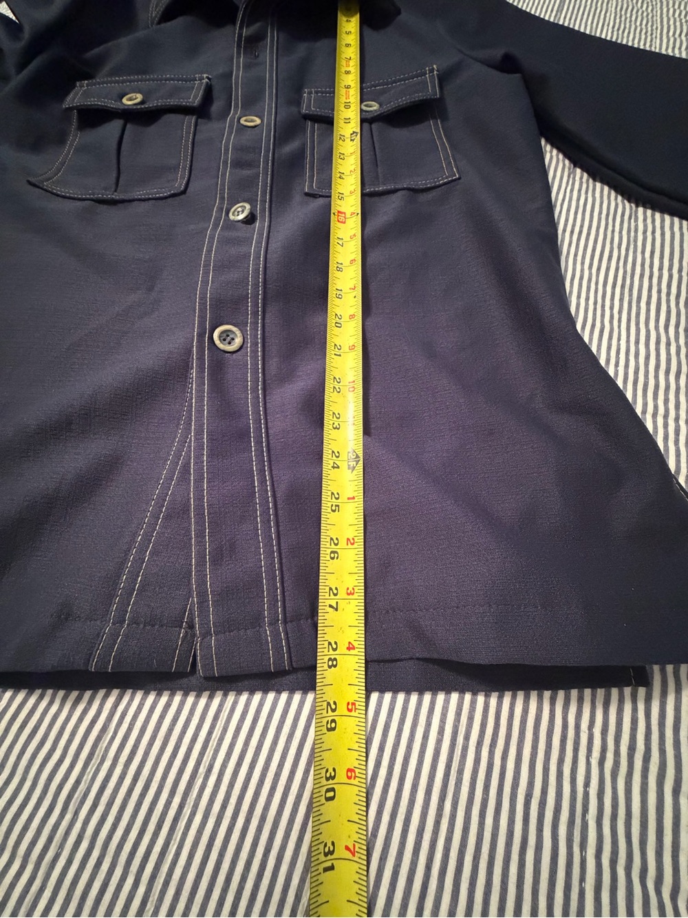 Mens M Vintage Blue 2Pc Suit Western Stitched Jacket Bottom Pants Retro See Pics - Picture 7 of 16